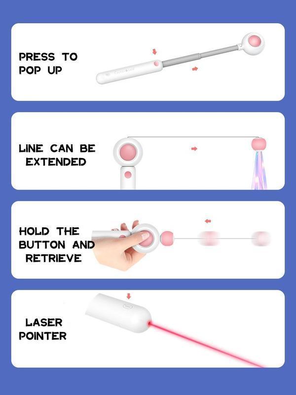 Retractable Laser Stick & Teaser Toy for Cats - Pet's Dream