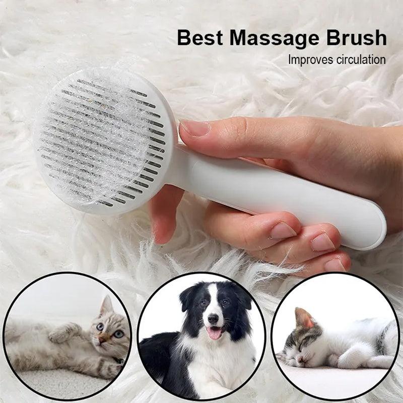 Self-Cleaning Slicker Grooming Brush for Dogs & Cats - Pet's Dream