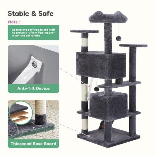 Indoor High-rise Multi-story Tower, 54 Inch Cat Tree - Pet's Dream