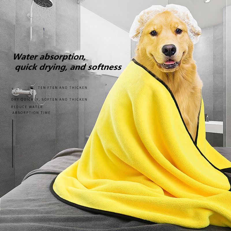 Quick-drying, Soft, Microfiber, Super Absorbent Towel For Dogs, Cats, Yellow - Pet's Dream