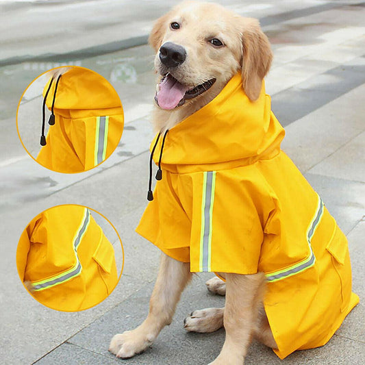 Waterproof Hooded Dog Raincoat with Reflective Stripes - Pet's Dream