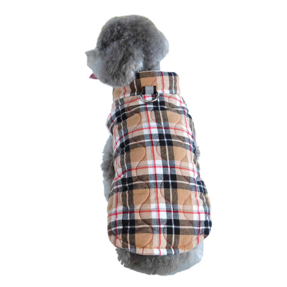 Winter Cotton Clothes, Zipper Jacket, Plaid For Dogs - Pet's Dream