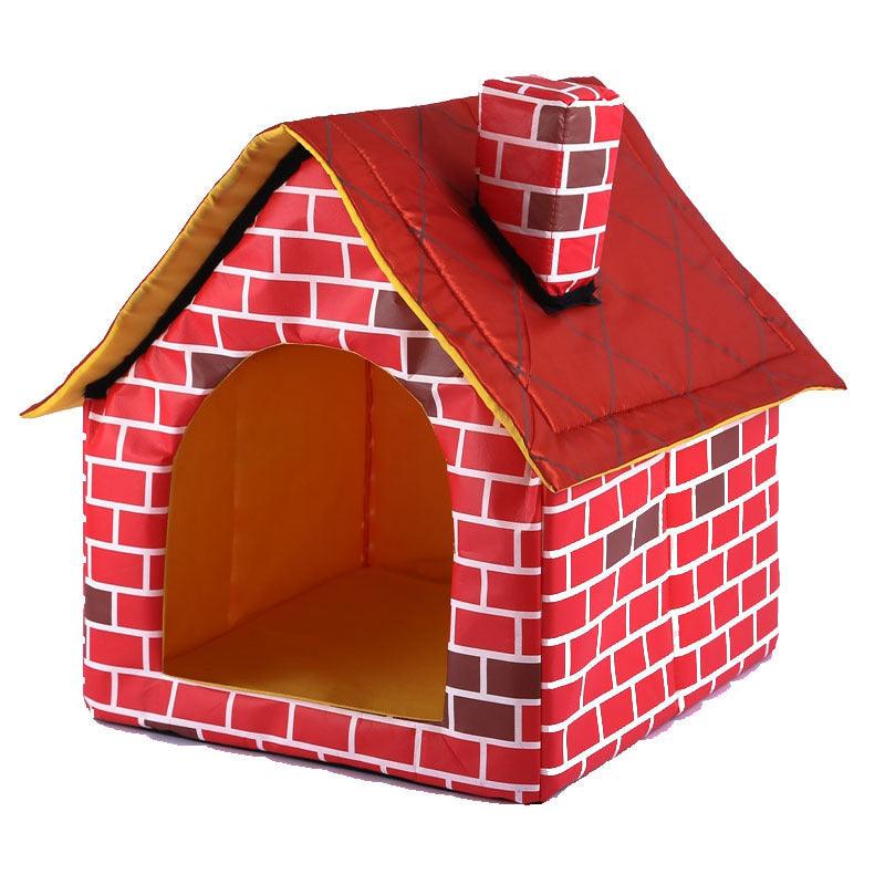 House for Dogs and Cats, classic house shape with chimney - Pet's Dream