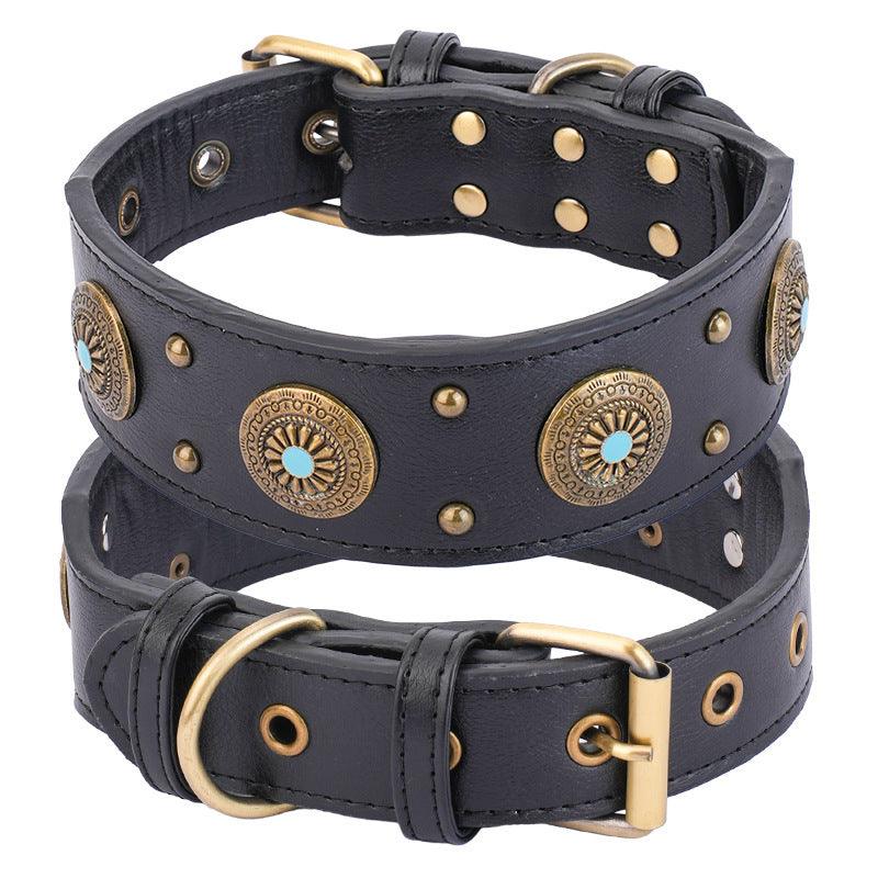 Amazing High Quality Retro Leather Collar for Medium And Large Dogs - Pet's Dream