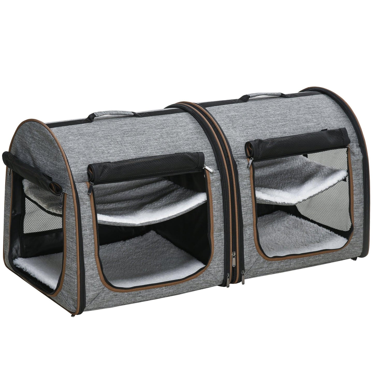 Portable Soft-Sided Pet Carrier – Double Compartment & Foldable - Pet's Dream