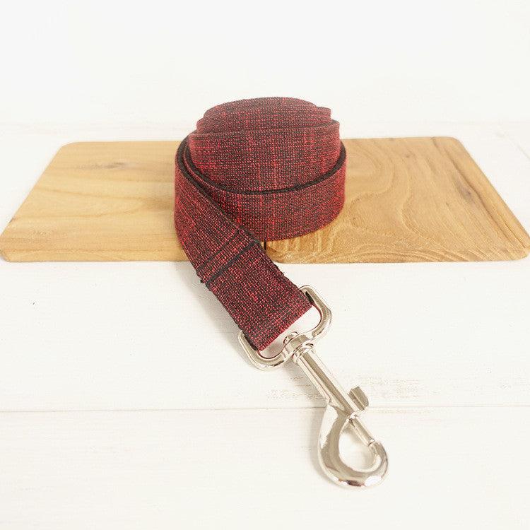 Red Canvas Dog Collar With Metal Buckle Pattern - Pet's Dream