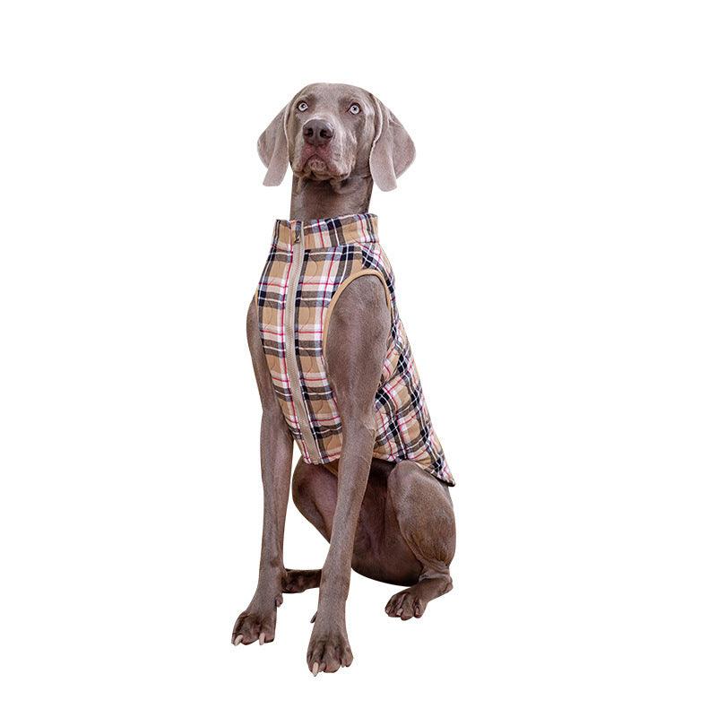 Winter Cotton Clothes, Zipper Jacket, Plaid For Dogs - Pet's Dream