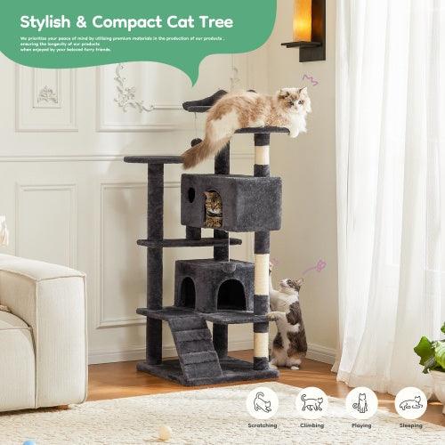 Indoor High-rise Multi-story Tower, 54 Inch Cat Tree - Pet's Dream