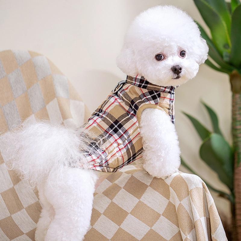 Winter Cotton Clothes, Zipper Jacket, Plaid For Dogs - Pet's Dream