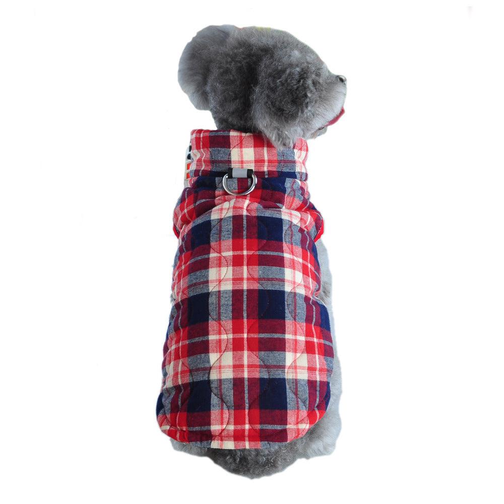 Winter Cotton Clothes, Zipper Jacket, Plaid For Dogs - Pet's Dream