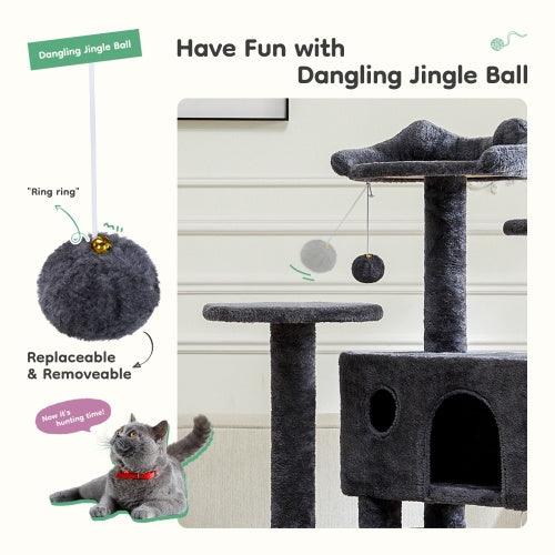 Indoor High-rise Multi-story Tower, 54 Inch Cat Tree - Pet's Dream