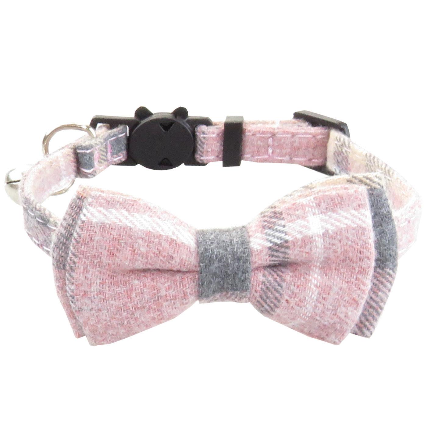 Bow Tie Collar and Bandana With Classic Plaid, Adjustable, With Scarf And Bowtie Necklace - Pet's Dream