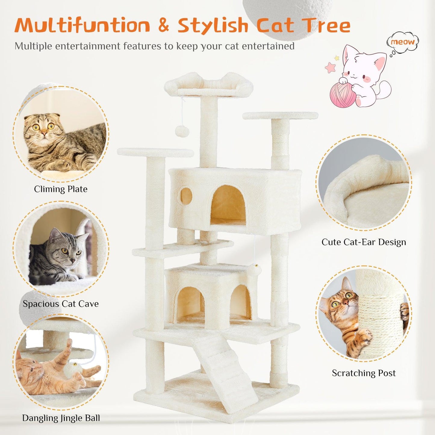 Multifunctional Treehouse - Climbing Frame for Cats - Pet's Dream