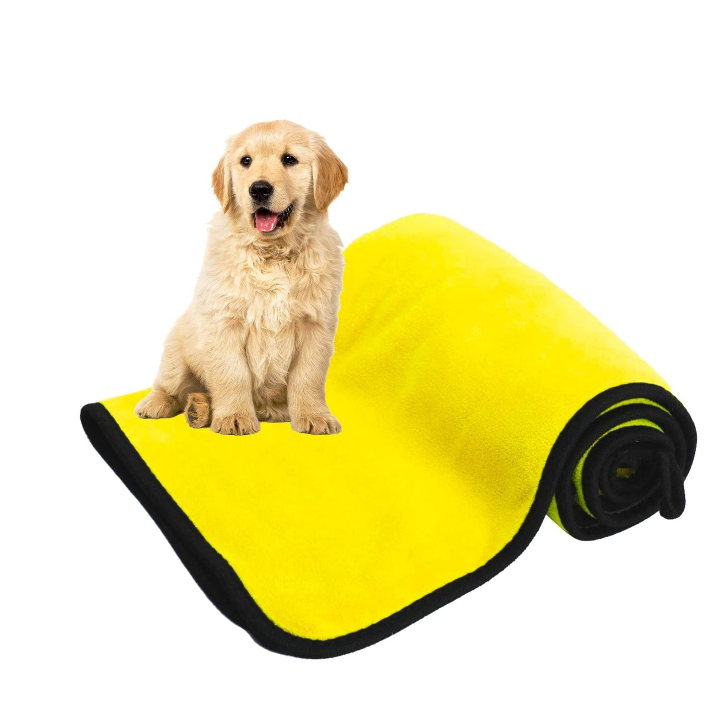 Quick-drying, Soft, Microfiber, Super Absorbent Towel For Dogs, Cats, Yellow - Pet's Dream