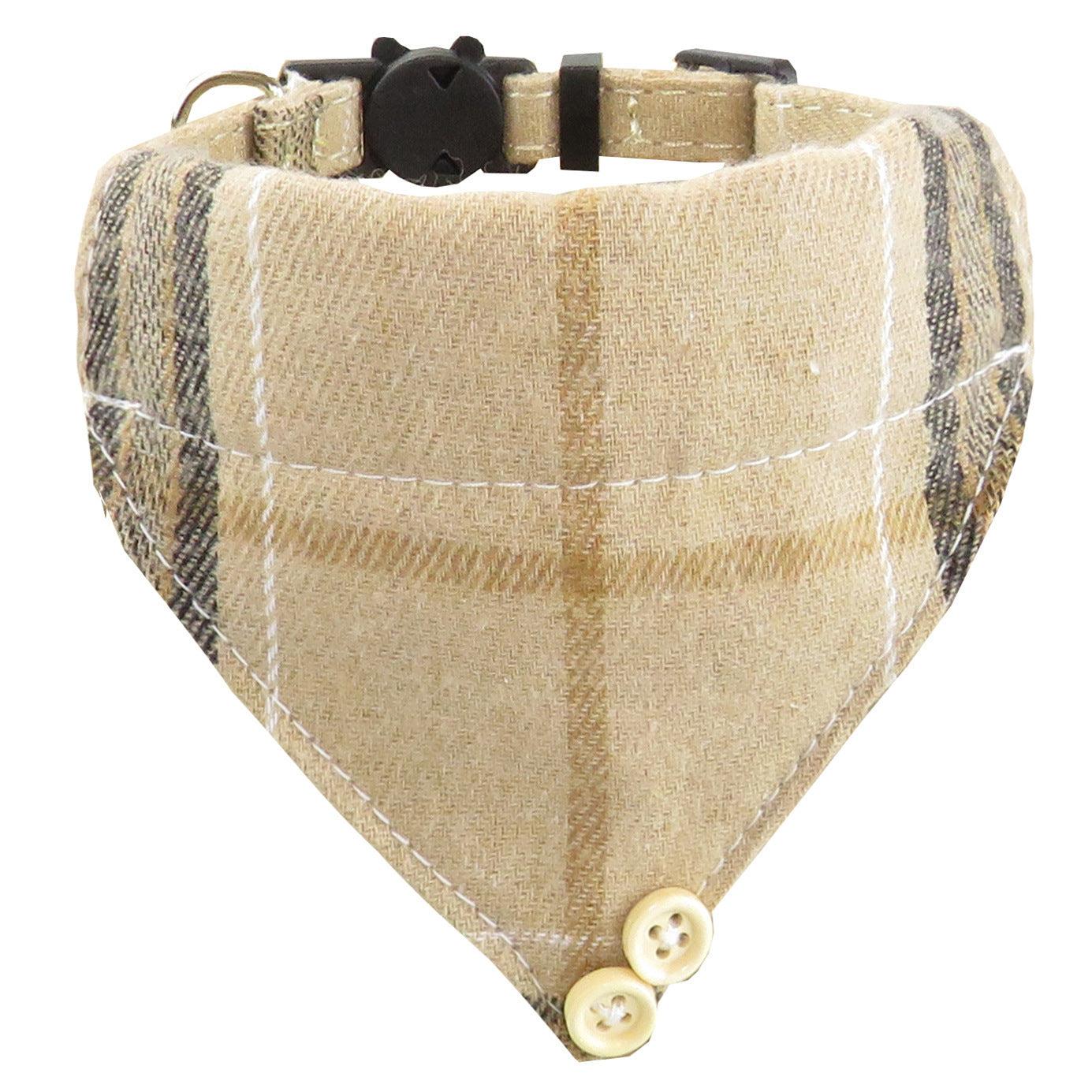 Bow Tie Collar and Bandana With Classic Plaid, Adjustable, With Scarf And Bowtie Necklace - Pet's Dream