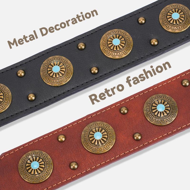 Amazing High Quality Retro Leather Collar for Medium And Large Dogs - Pet's Dream