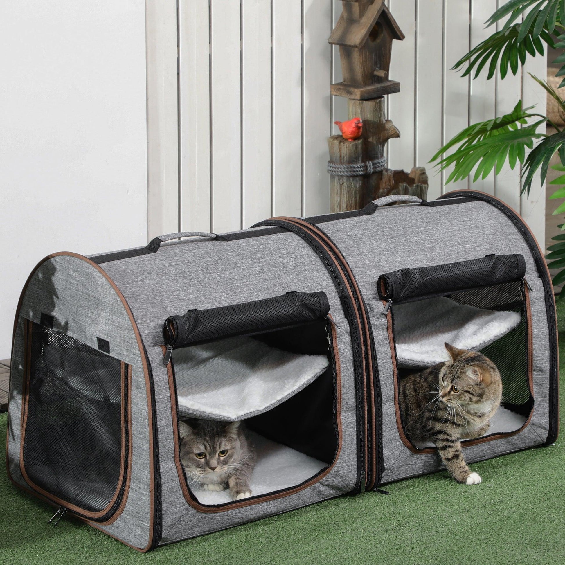 Portable Soft-Sided Pet Carrier – Double Compartment & Foldable - Pet's Dream