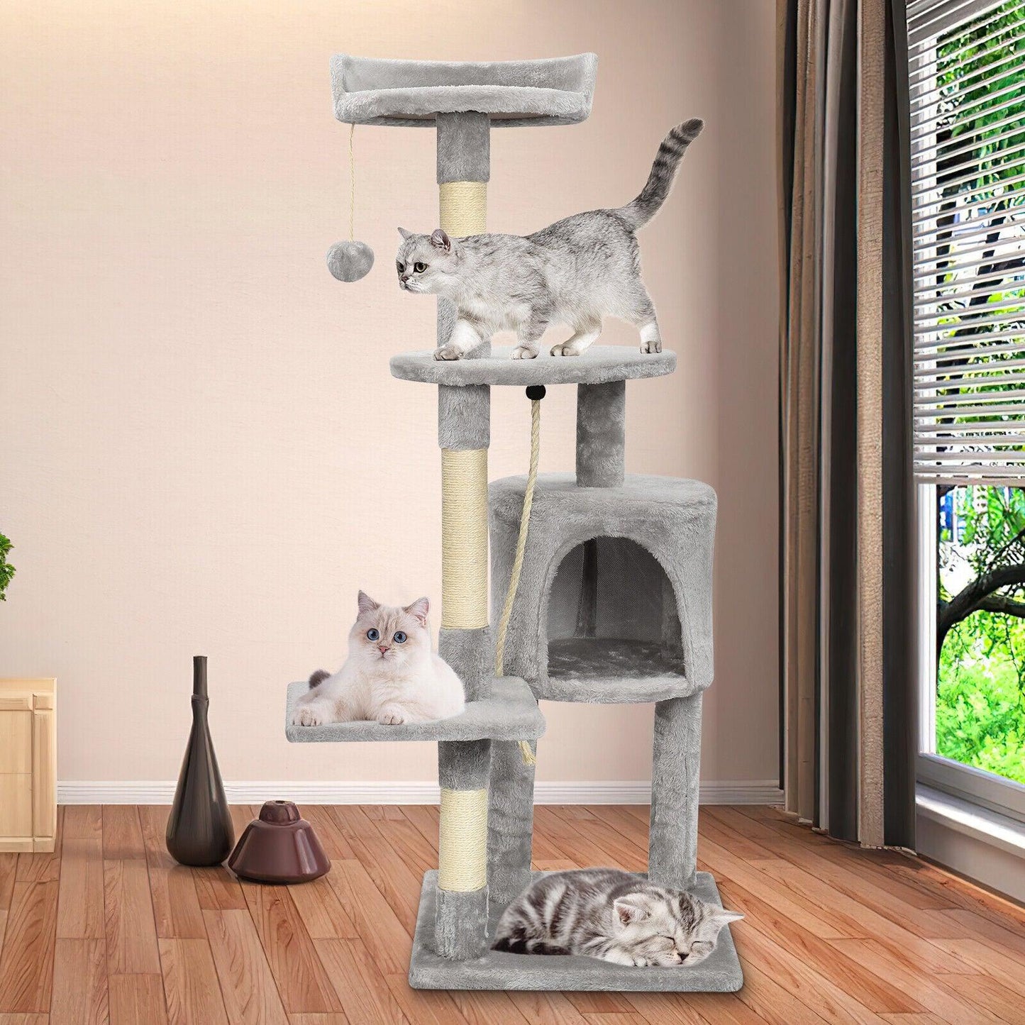 Large 4-story Cat Climbing Frame, Scratching Tree - Pet's Dream