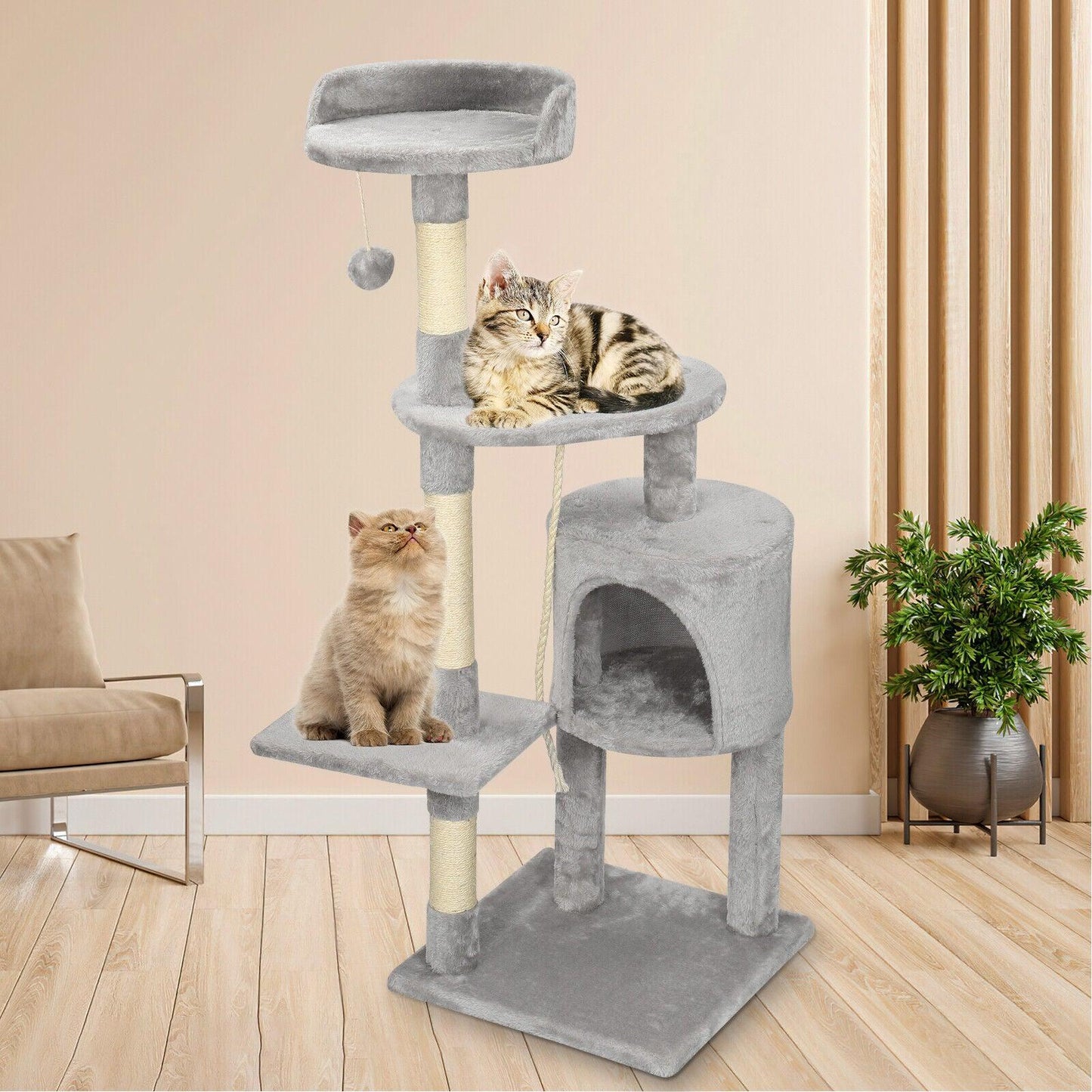 Large 4-story Cat Climbing Frame, Scratching Tree - Pet's Dream