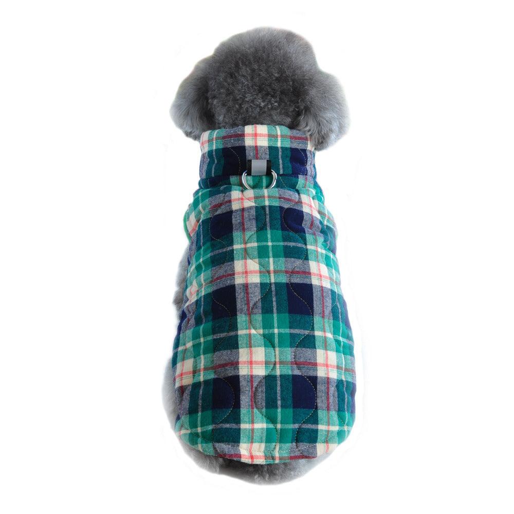 Winter Cotton Clothes, Zipper Jacket, Plaid For Dogs - Pet's Dream