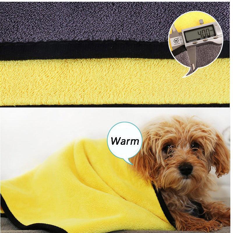 Quick-drying, Soft, Microfiber, Super Absorbent Towel For Dogs, Cats, Yellow - Pet's Dream