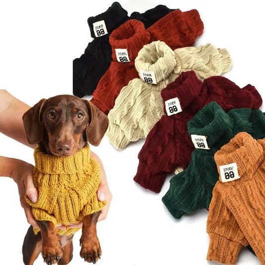 Turtleneck Sweater, Warm, Cotton Clothes For Small, Medium Dogs - Pet's Dream